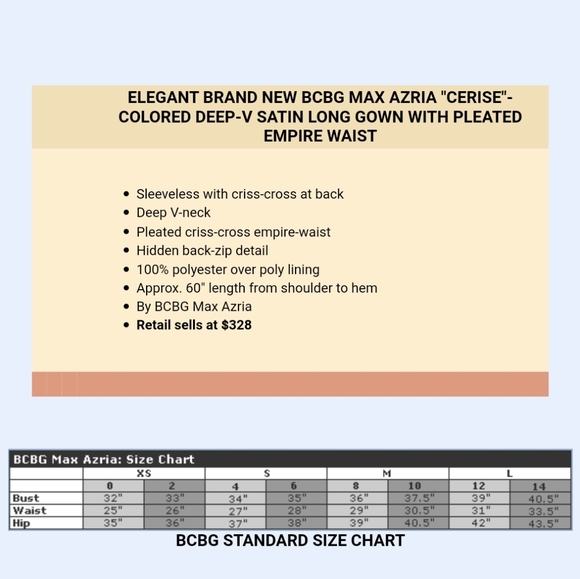 BCBG MaxAzria CERISE DEEP-V PLEATED LONG GOWN - Picture 4 of 16